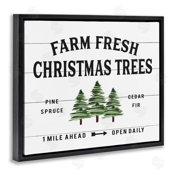 Stupell Industries Lettered And Lined | White Farmhouse Christmas Tree Sign