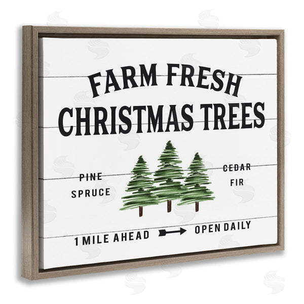 Stupell Industries Lettered And Lined | White Farmhouse Christmas Tree Sign