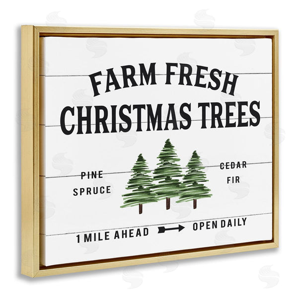 Stupell Industries Lettered And Lined | White Farmhouse Christmas Tree Sign