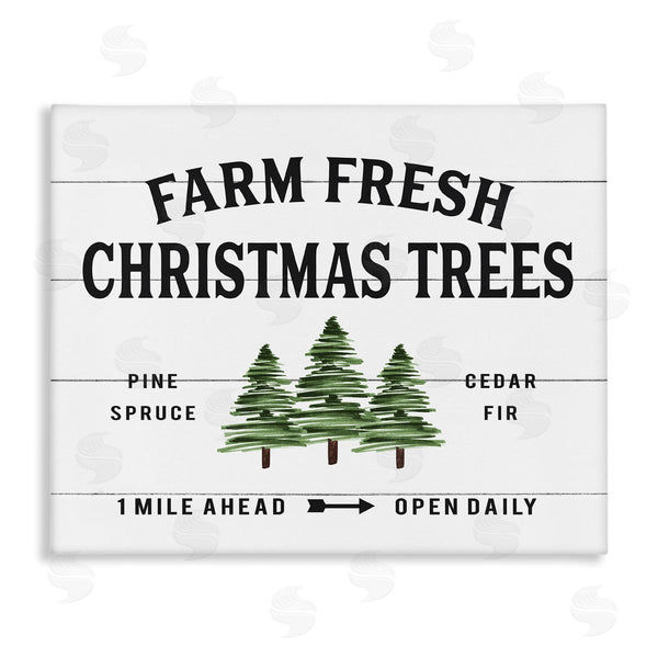 stupell industries Lettered and Lined | White Farmhouse Christmas Tree Sign