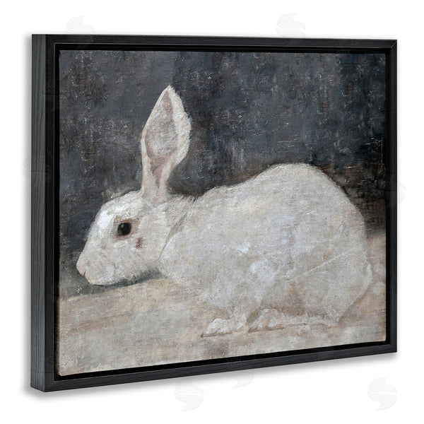 Stupell Industries Lettered And Lined | White Rabbit Bunny Classic Wall Art