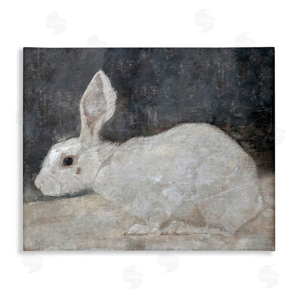 stupell industries Lettered and Lined | White Rabbit Bunny Classic Wall Art