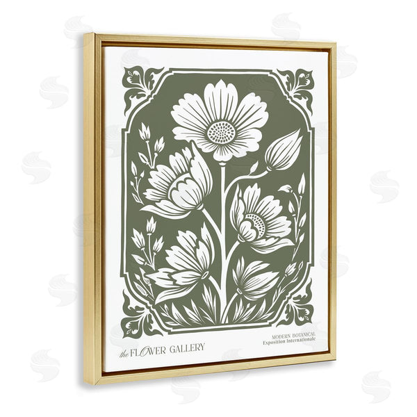 Stupell Industries Lettered And Lined | Wild Blooms Over Green