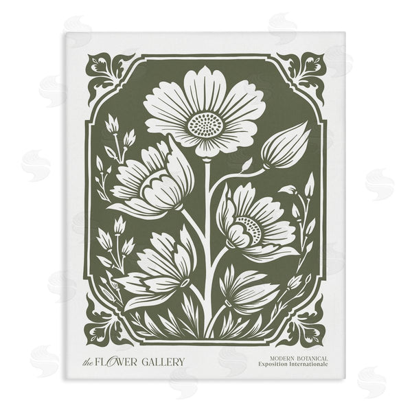 stupell industries Lettered and Lined | Wild Blooms over Green