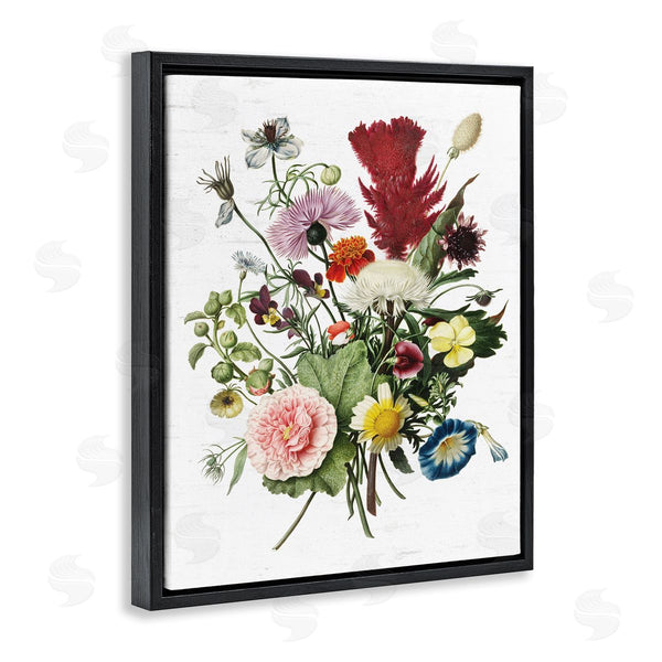 Stupell Industries Lettered And Lined | Wild Botanical Bouquet Vintage Illustration Over White Wall Art