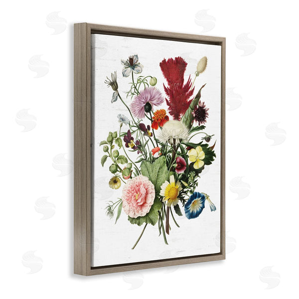 Stupell Industries Lettered And Lined | Wild Botanical Bouquet Vintage Illustration Over White Wall Art