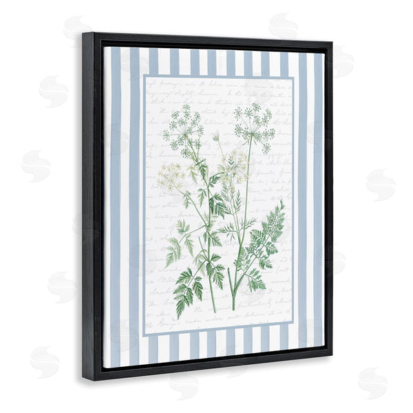 Stupell Industries Lettered And Lined | Wild Herbs On Blue Stripes