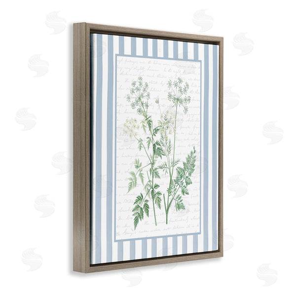 Stupell Industries Lettered And Lined | Wild Herbs On Blue Stripes