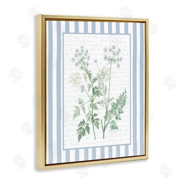 Stupell Industries Lettered And Lined | Wild Herbs On Blue Stripes