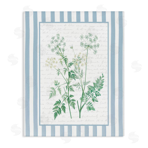 stupell industries Lettered and Lined | Wild Herbs on Blue Stripes