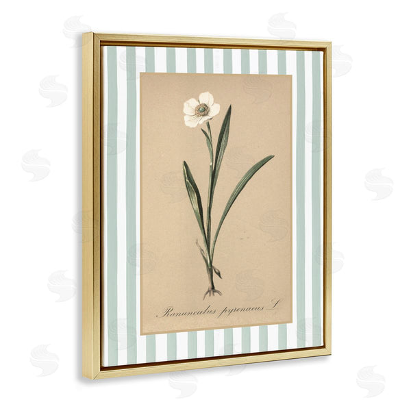 Stupell Industries Lettered And Lined | Wild Poppy With Green Stripes