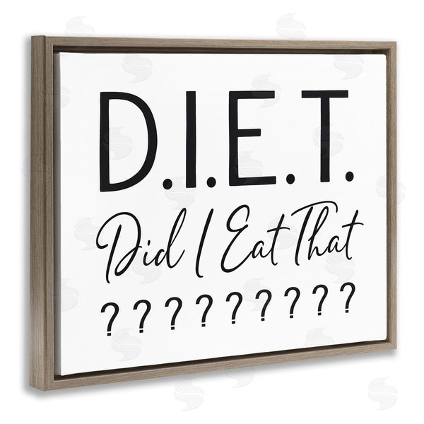 Stupell Industries Lettered And Lined | Witty Diet Food Phrase Casual Typography Sign Wall Art