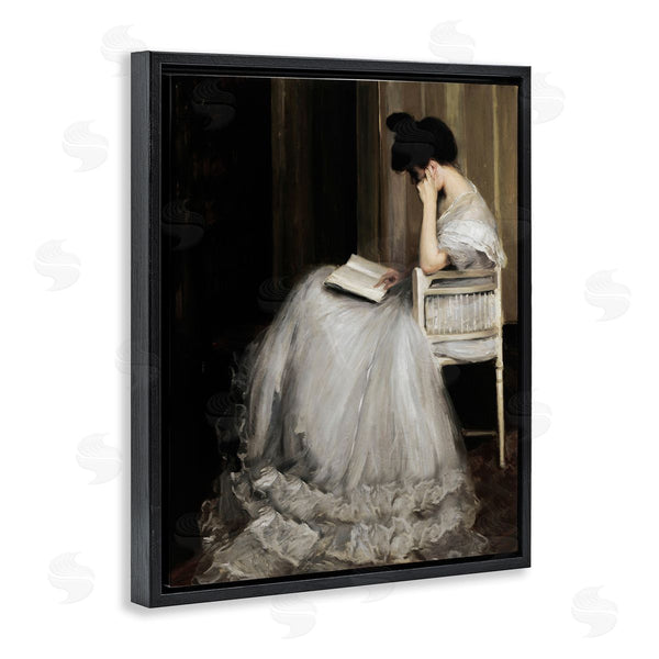 Stupell Industries Lettered And Lined | Woman In Gown Reading Portrait Wall Art