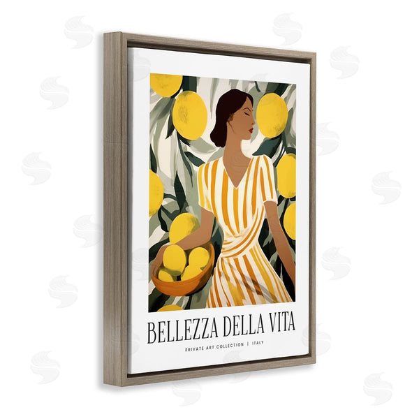 Stupell Industries Lettered And Lined | Woman With Fruit Basket
