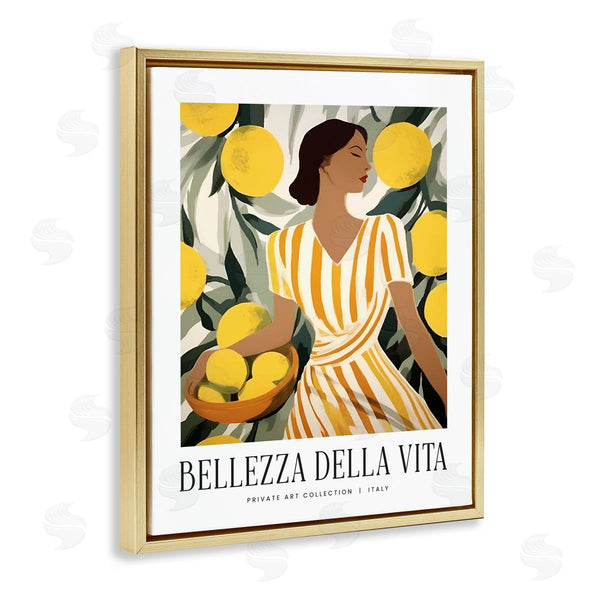 Stupell Industries Lettered And Lined | Woman With Fruit Basket