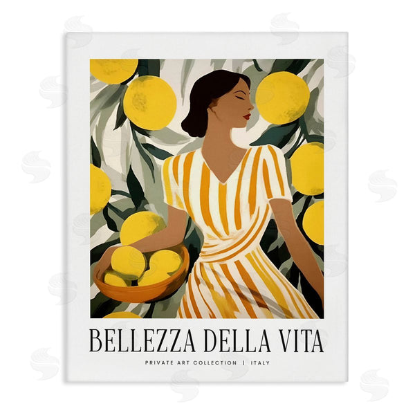 stupell industries Lettered and Lined | Woman with Fruit Basket