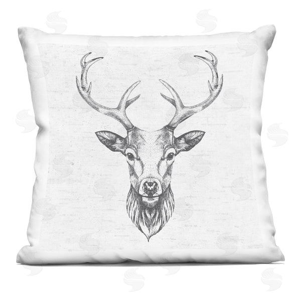 stupell industries Lettered and Lined | Woodland Rustic Deer Antlers Printed Throw Pillow