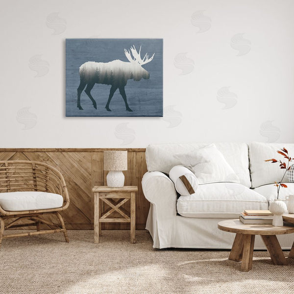 Stupell Industries Lettered And Lined | Woodland Trees Within Moose Silhouette Rustic Animal Wall Art