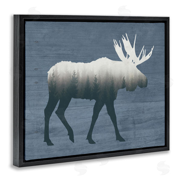Stupell Industries Lettered And Lined | Woodland Trees Within Moose Silhouette Rustic Animal Wall Art