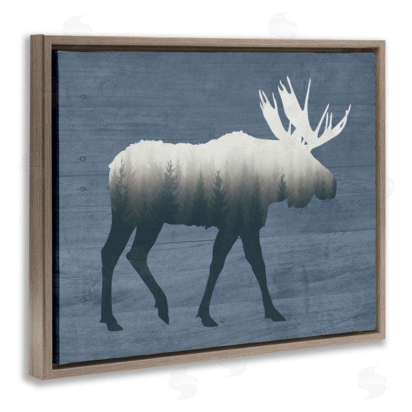Stupell Industries Lettered And Lined | Woodland Trees Within Moose Silhouette Rustic Animal Wall Art