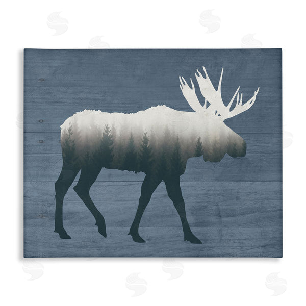stupell industries Lettered and Lined | Woodland Trees Within Moose Silhouette Rustic Animal Wall Art
