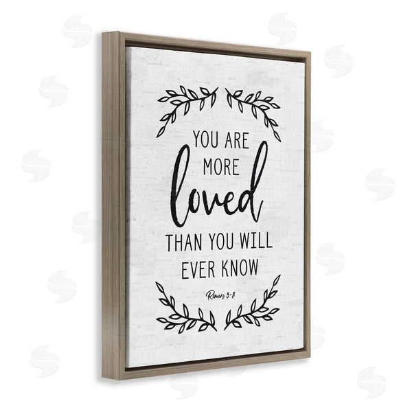 Stupell Industries Lettered And Lined | You Are Loved Bible Verse Scripture Religious Quote Wall Art