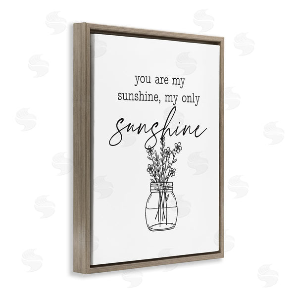 Stupell Industries Lettered And Lined | You Are My Sunshine Floral Daisy Blooms Bouquet Wall Art