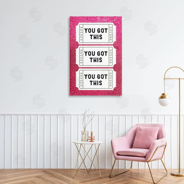 Stupell Industries Lettered And Lined | You Got This Pink Ticket Stubs