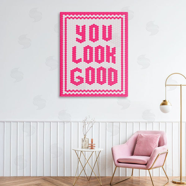 Stupell Industries Lettered And Lined | You Look Good Magenta Mosaic