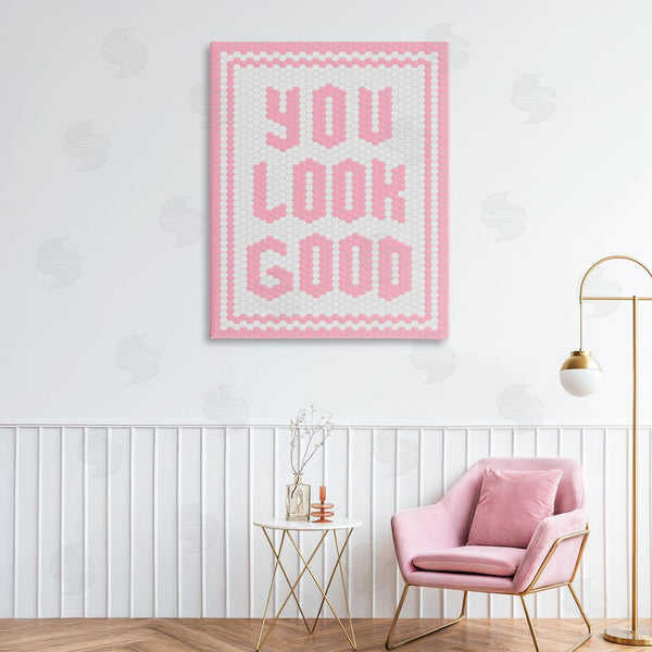 Stupell Industries Lettered And Lined | You Look Good Pink Pastel