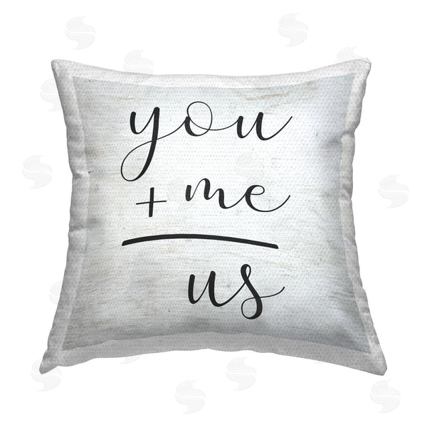 Stupell Industries Lettered And Lined | You + Me = Us Romantic Equation Printed Throw Pillow