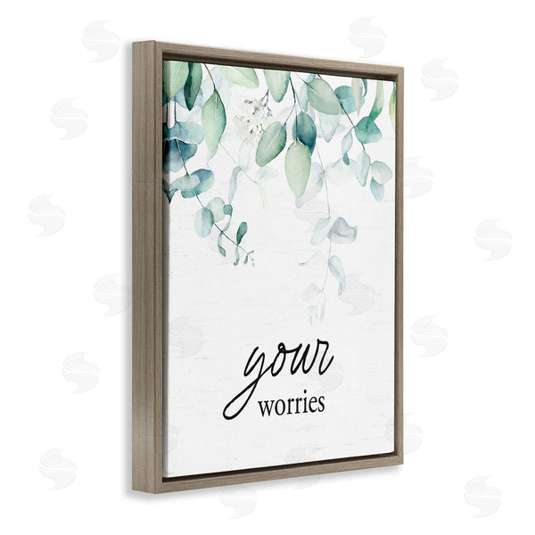 Stupell Industries Lettered And Lined | Your Worries Eucalyptus Wall Art