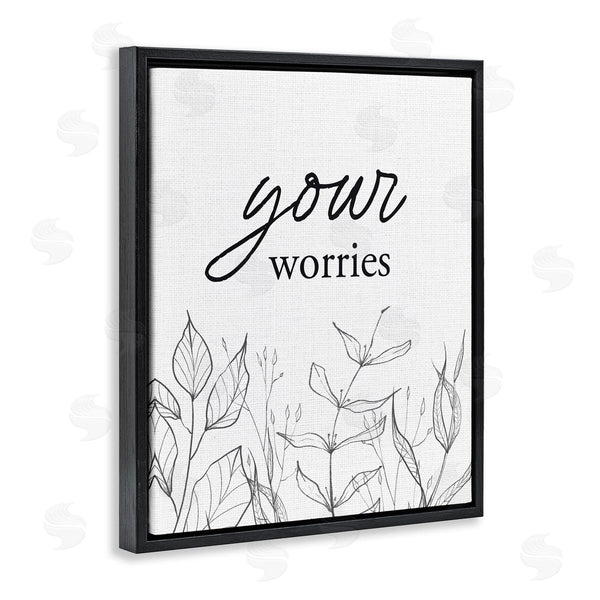 Stupell Industries Lettered And Lined | Your Worries Minimalist Leaves Wall Art