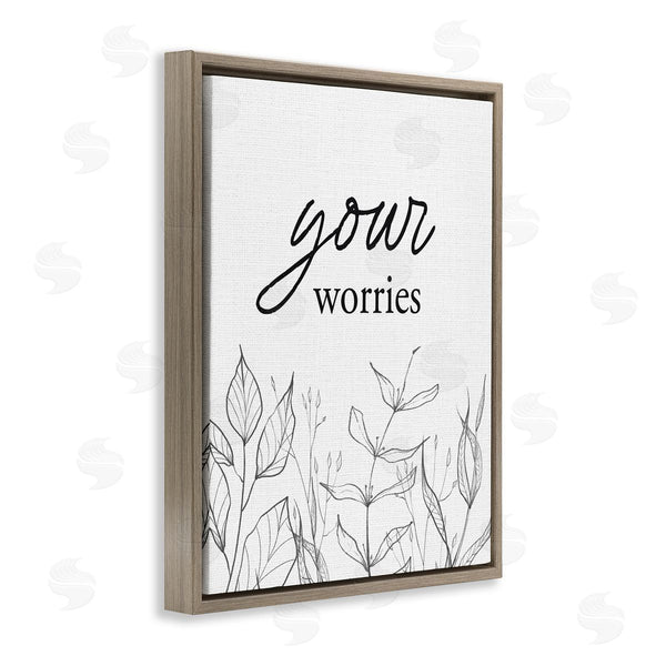 Stupell Industries Lettered And Lined | Your Worries Minimalist Leaves Wall Art