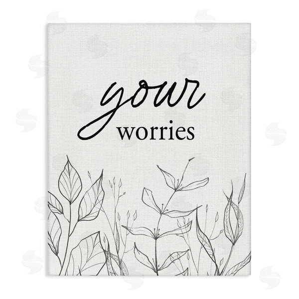 stupell industries Lettered and Lined | Your Worries Minimalist Leaves Wall Art
