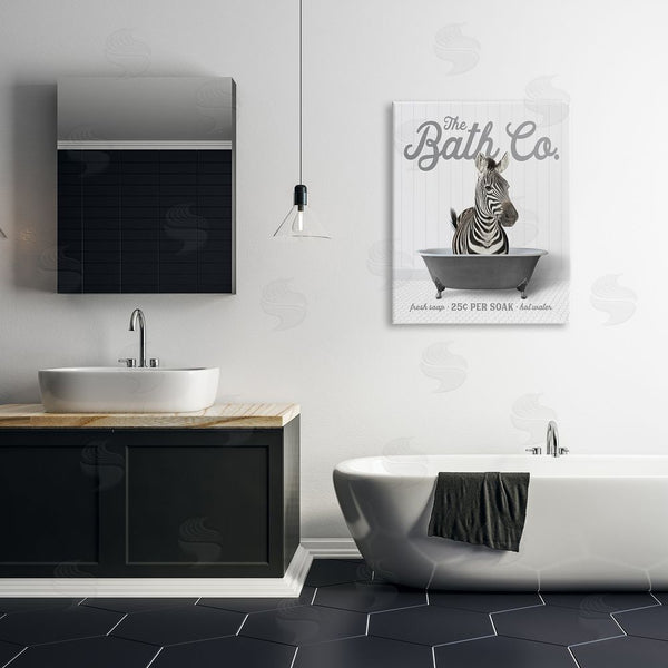 Stupell Industries Lettered And Lined | Zebra Bathroom Tub Wall Art