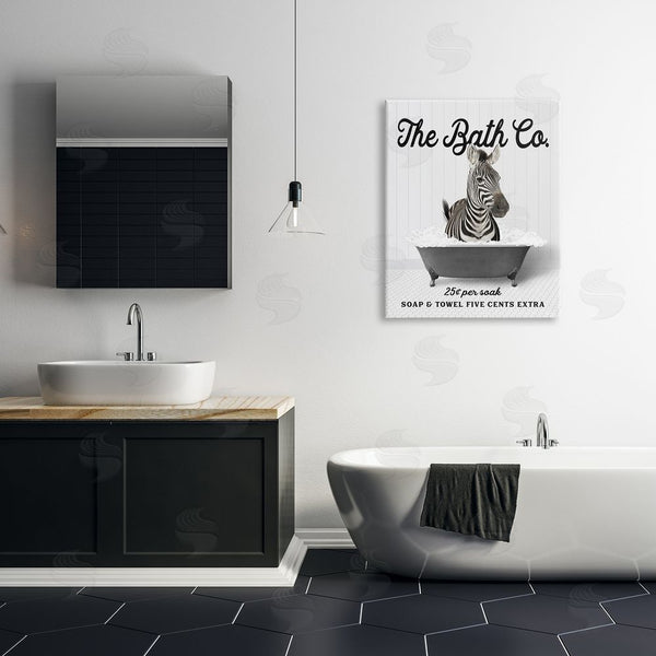 Stupell Industries Lettered And Lined | Zebra In Vintage Tub Wall Art