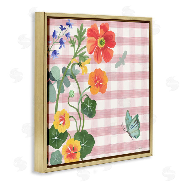 Stupell Industries Levison Design | Garden Poppies On Gingham