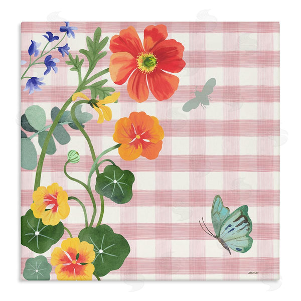 stupell industries Levison Design | Garden Poppies on Gingham