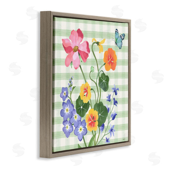 Stupell Industries Levison Design | Gingham Garden Flowers Wall Art