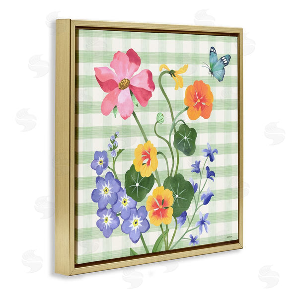 Stupell Industries Levison Design | Gingham Garden Flowers Wall Art