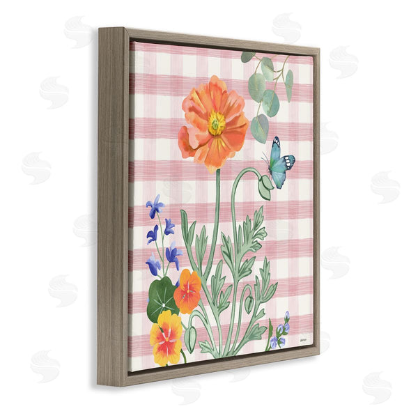 Stupell Industries Levison Design | Gingham Garden Poppy