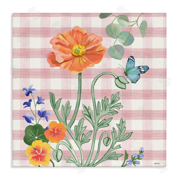 stupell industries Levison Design | Gingham Garden Poppy