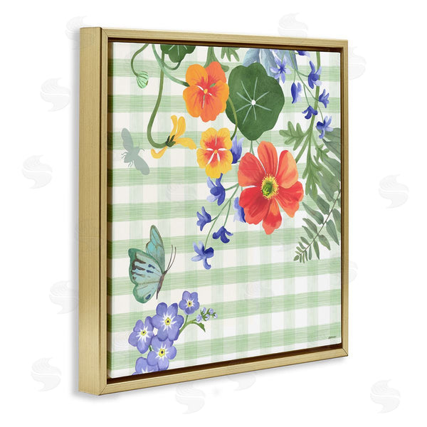 Stupell Industries Levison Design | Green Gingham And Poppies