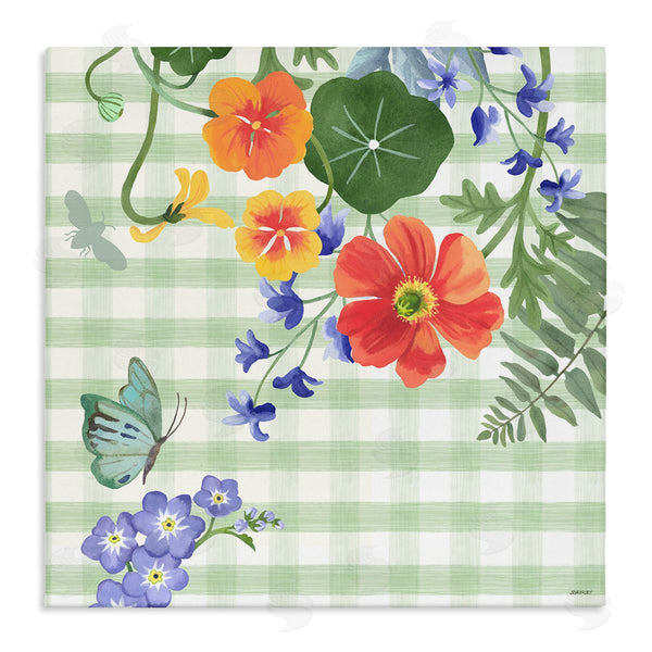 stupell industries Levison Design | Green Gingham and Poppies