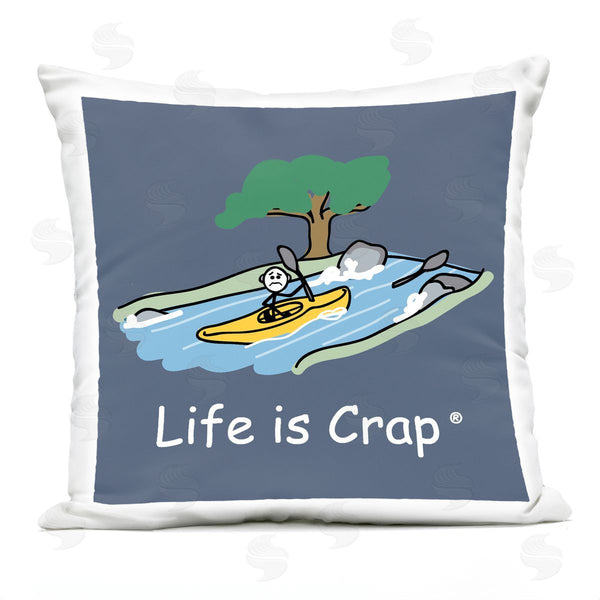 Stupell Industries LIC | Life Is Crap Kayaker Printed Throw Pillow