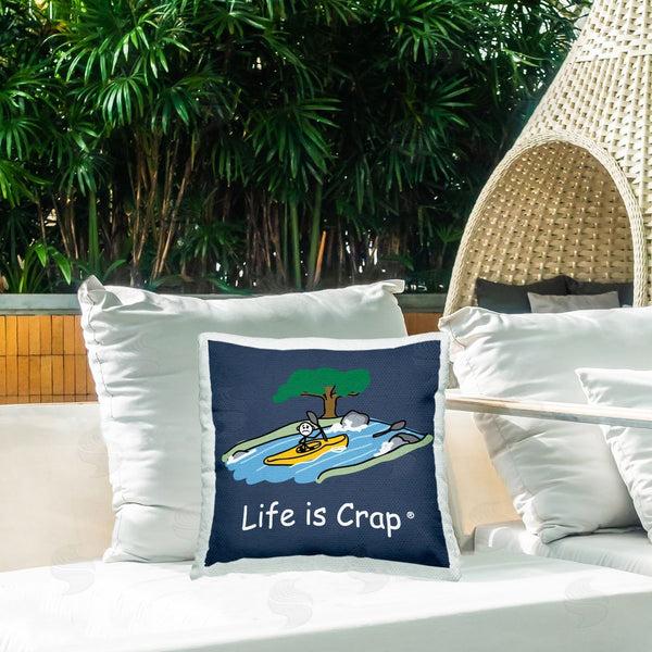 Stupell Industries LIC | Life Is Crap Kayaker Printed Throw Pillow