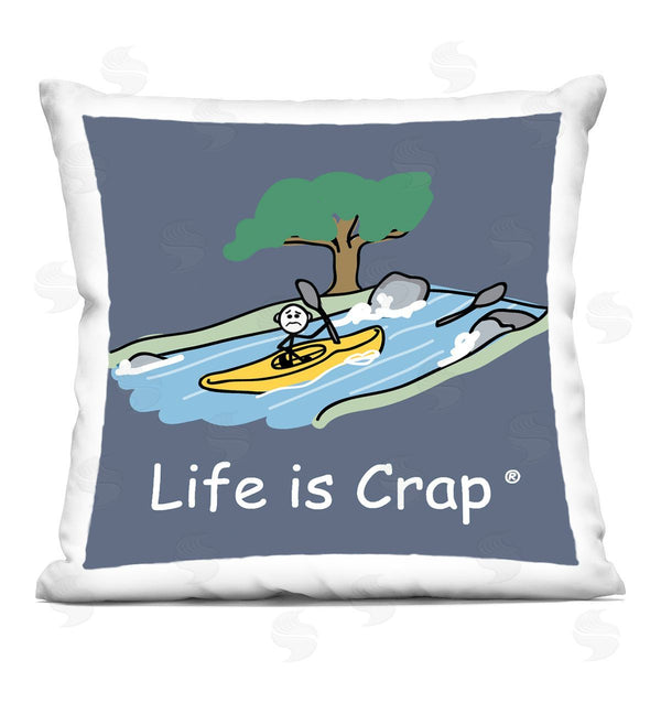 stupell industries LIC | Life Is Crap Kayaker Printed Throw Pillow