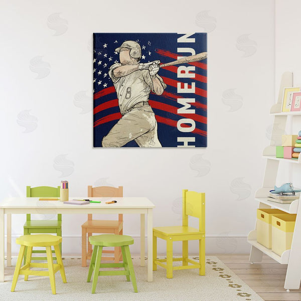 Stupell Industries LightBoxJournal | Patriotic Home Run Baseballer Wall Art