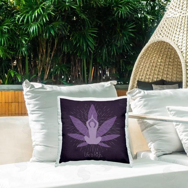 Stupell Industries LIH | Meditating Mindful Plant Printed Throw Pillow